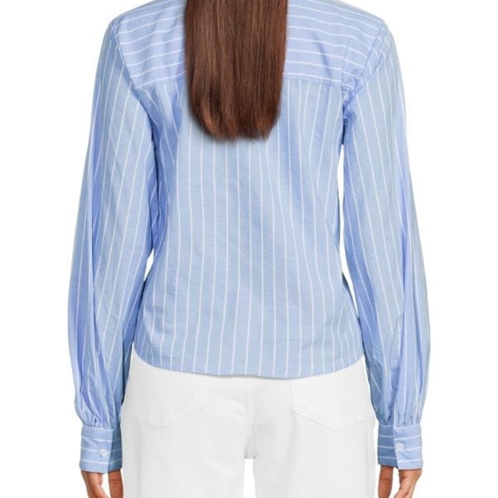 Joe's Stripe Pleated Cotton Button-Up Shirt - Picture 7 of 8